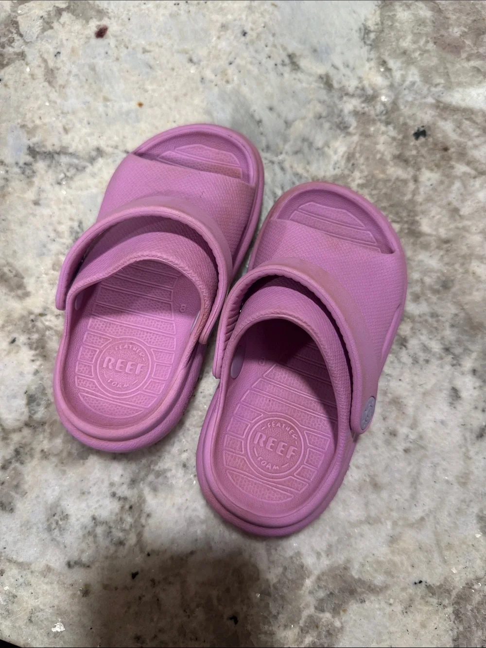 Reef Kids' Pink Slip-On Foam Sandals with Heel Strap
